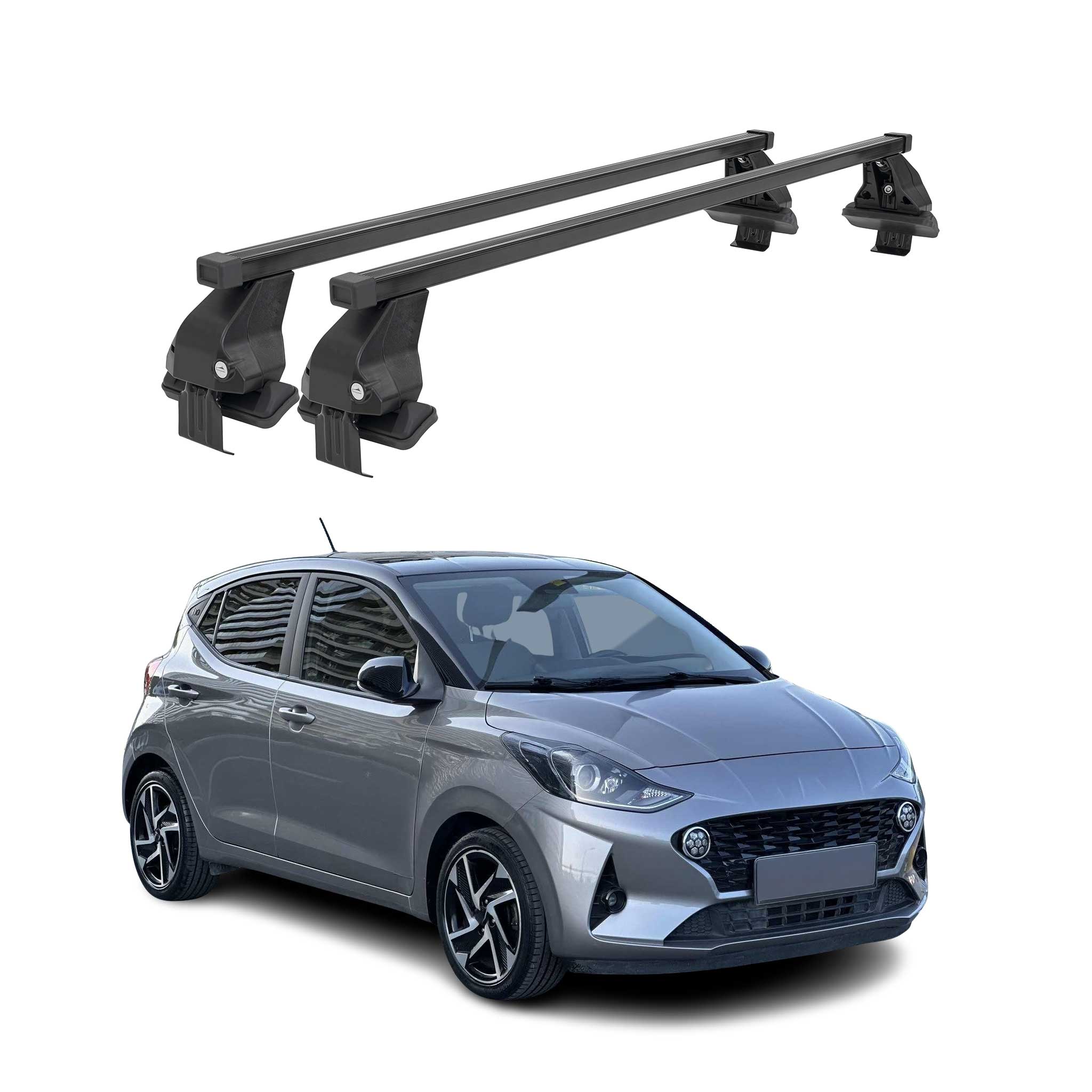 Menabo Dachträger Grundtäger für Hyundai i10 2020-2026 50kg Stahl Schwarz 2 tlg
