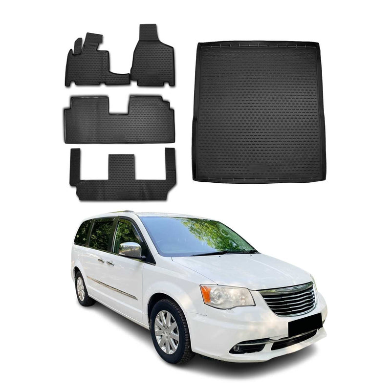 2008-2020 Dodge Grand Caravan/Voyager Fußmatten & Kofferraumwanne Set TPE