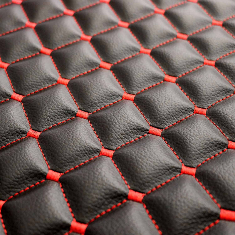 Schonbezug Sitzauflage Autositzschutz für Smart Forfour Kunstleder Schwarz Rot
