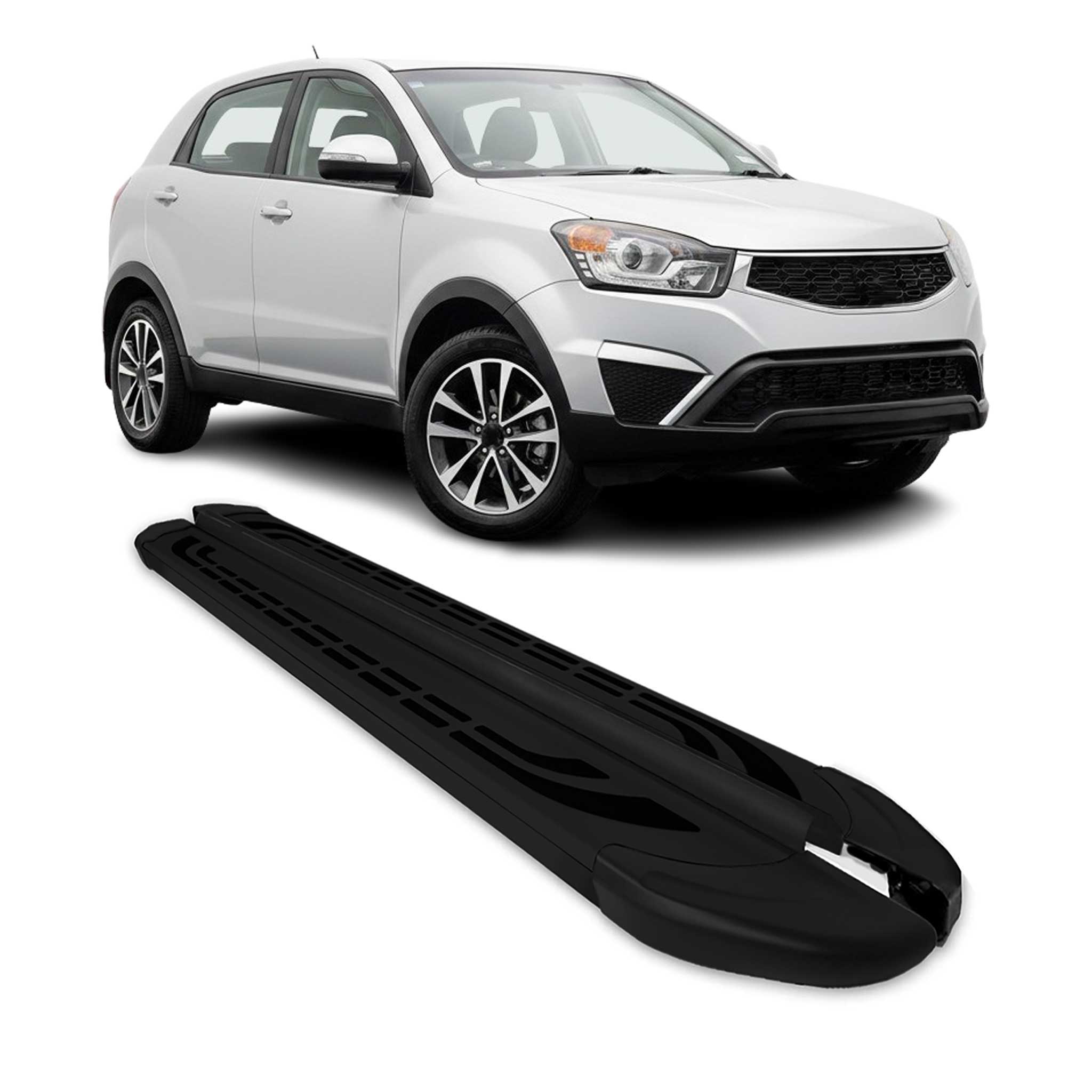 Trittbretter Seitenschweller für Ssangyong Korando C 2011-2019 Alu Schwarz