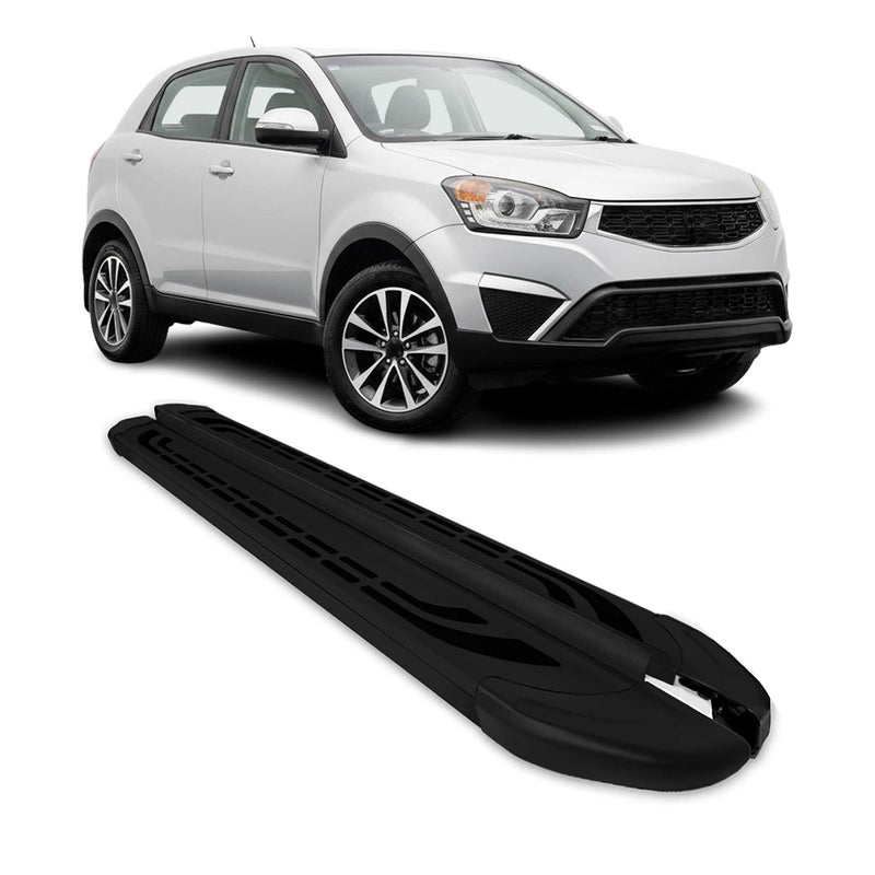 Trittbretter Seitenschweller für Ssangyong Korando C 2011-2019 Alu Schwarz