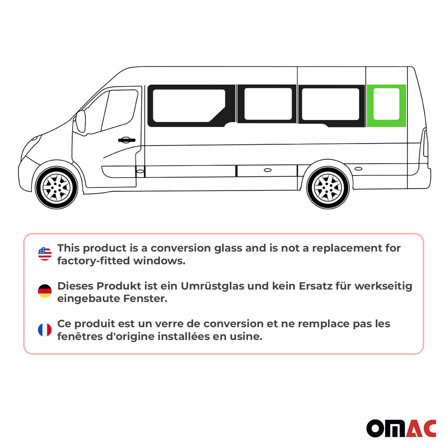 Seitenfenster Auto Fenster für Opel Movano 2010–2021 Links Rechts Hinten L4