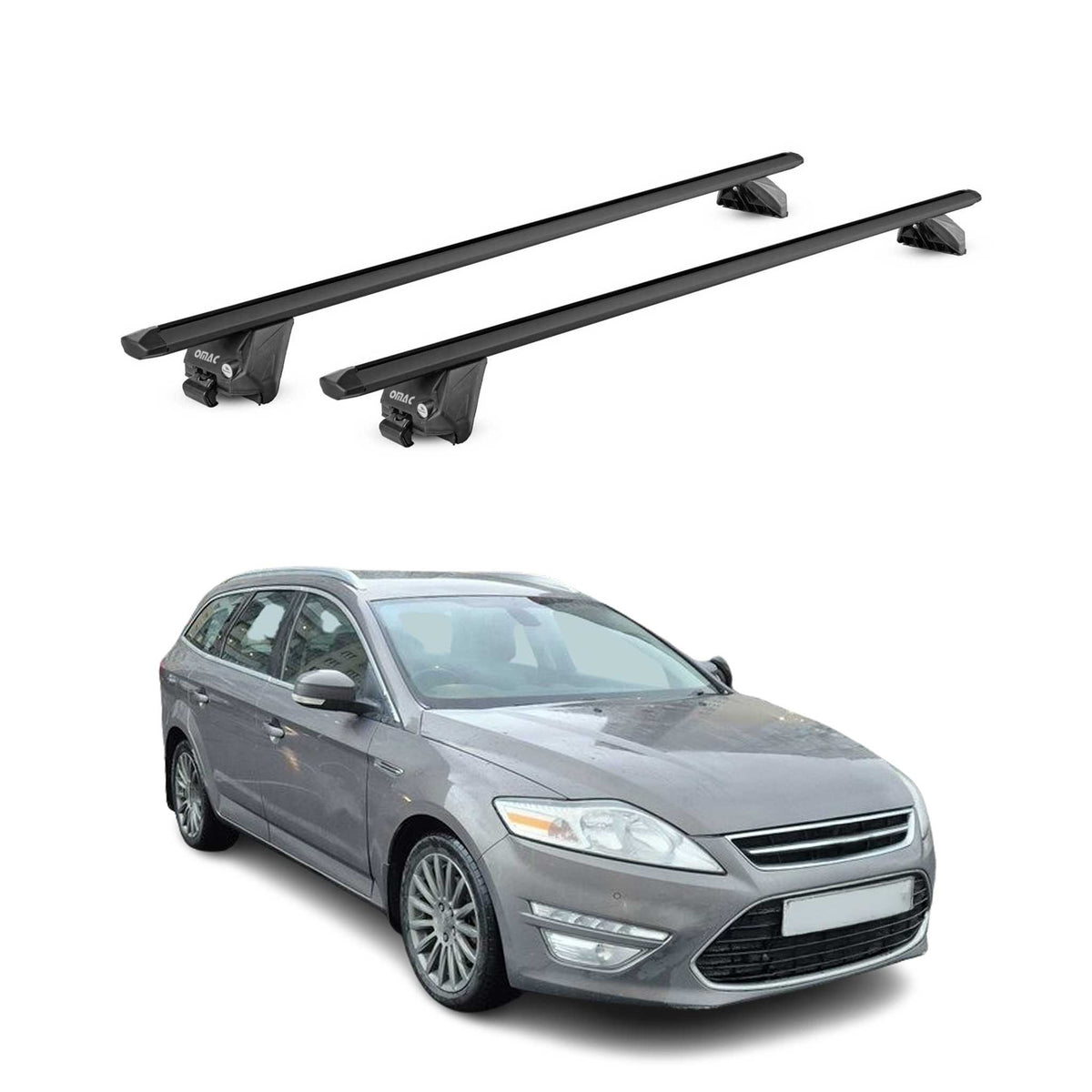 Dachträger Grundtäger für Ford Mondeo Kombi 2014-2022 100kg Alu Schwarz 2x ABE