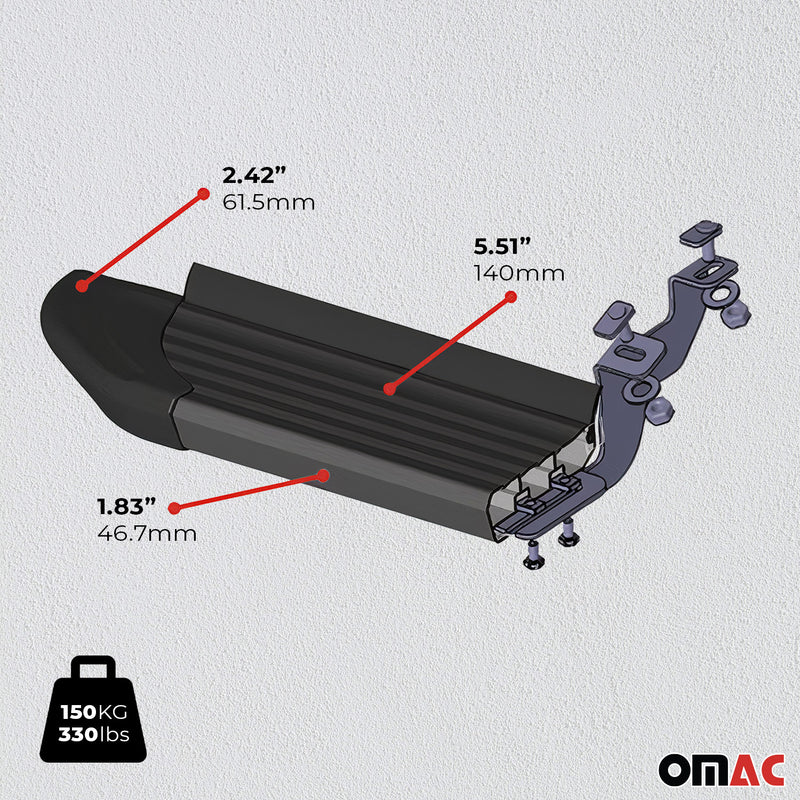 Seitenschweller Trittbretter Schweller für VW Amarok 2010-2022 Aluminium Schwarz