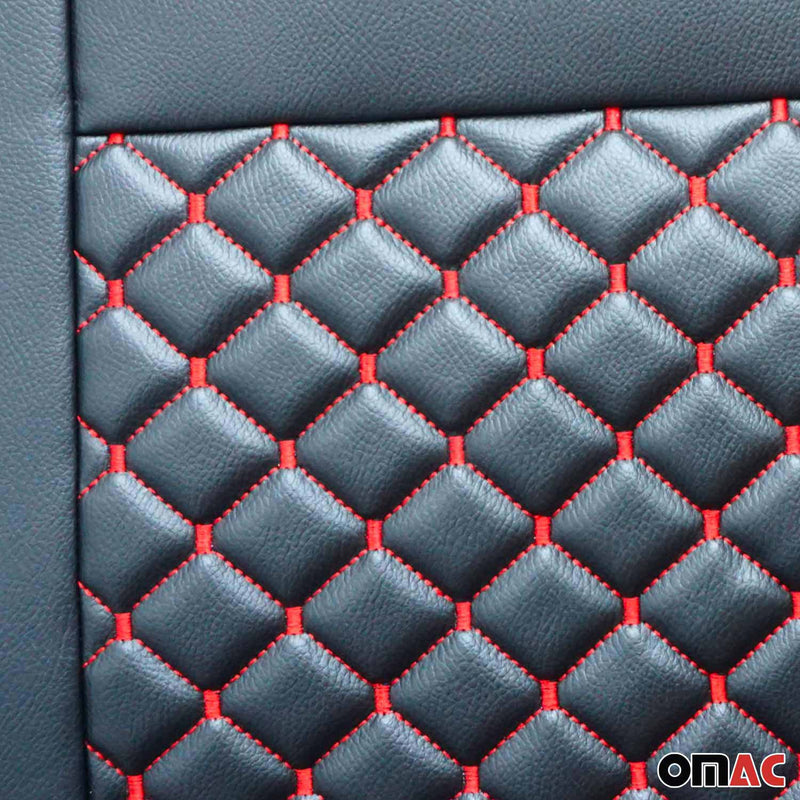 Sitzbezüge für Ford Transit Tourneo Custom 2012-2024 Kunstleder Schwarz Rot