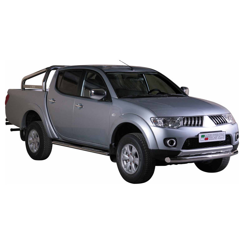 Stahl Schwellerrohre Trittbretter für Mitsubishi L200 Double Cab 2010-2015 Grau