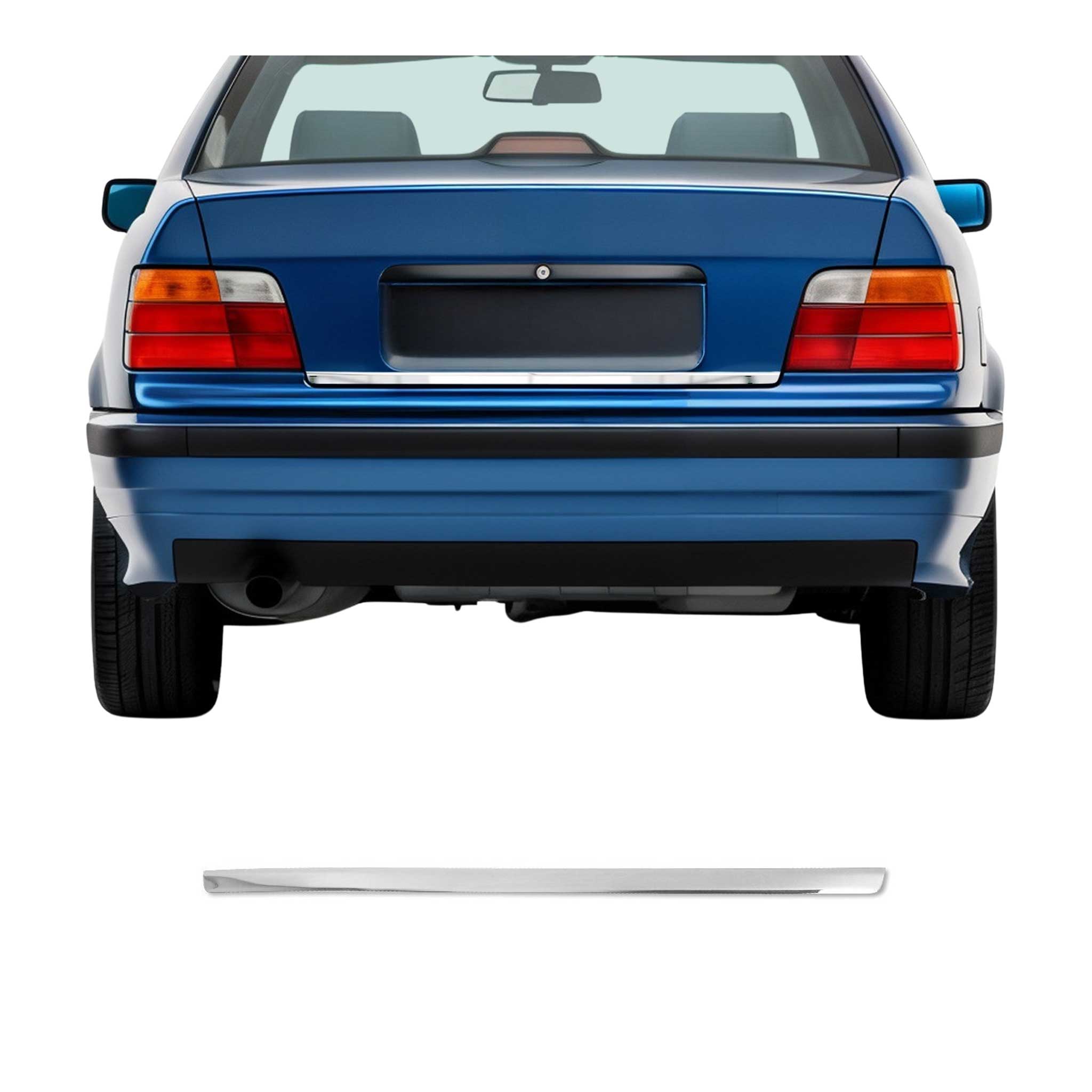 Kofferraumleiste Heckklappe Leiste für BMW 3er E36 1990-2000 Edelstahl Chrom