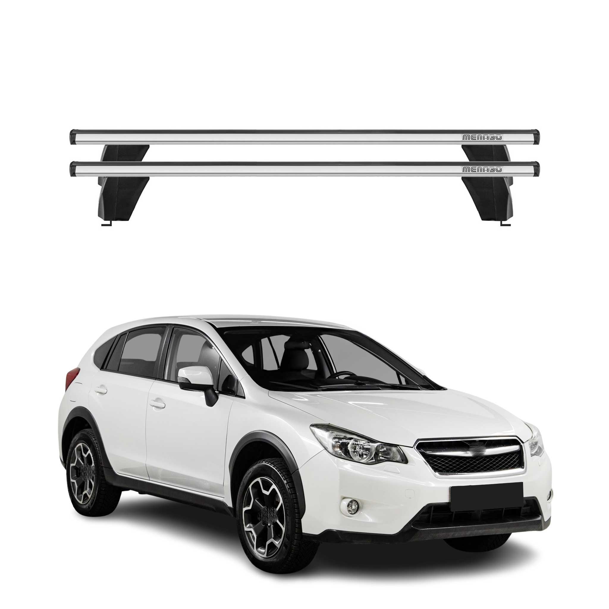 Menabo Dachträger Grundträger für Subaru XV 2011-2018 Querträger ABE Alu Grau