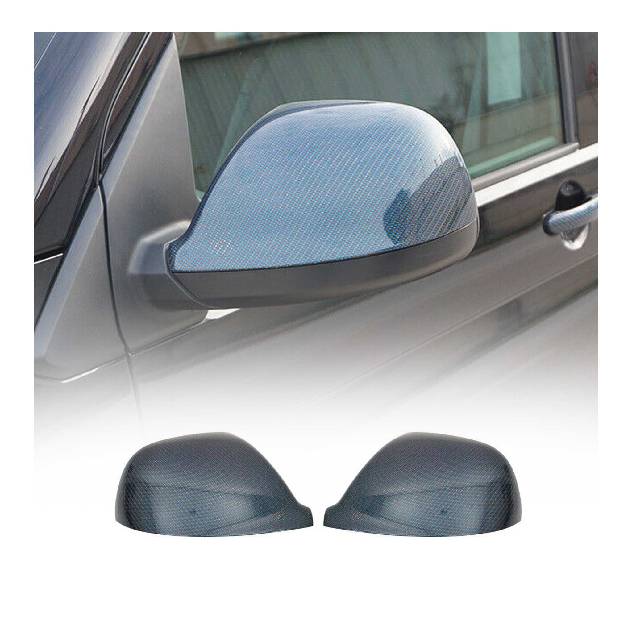 Spiegelabdeckung für VW T5 T6 T6.1 Transporter / Amarok 2010-21 Carbon Blau 2tlg
