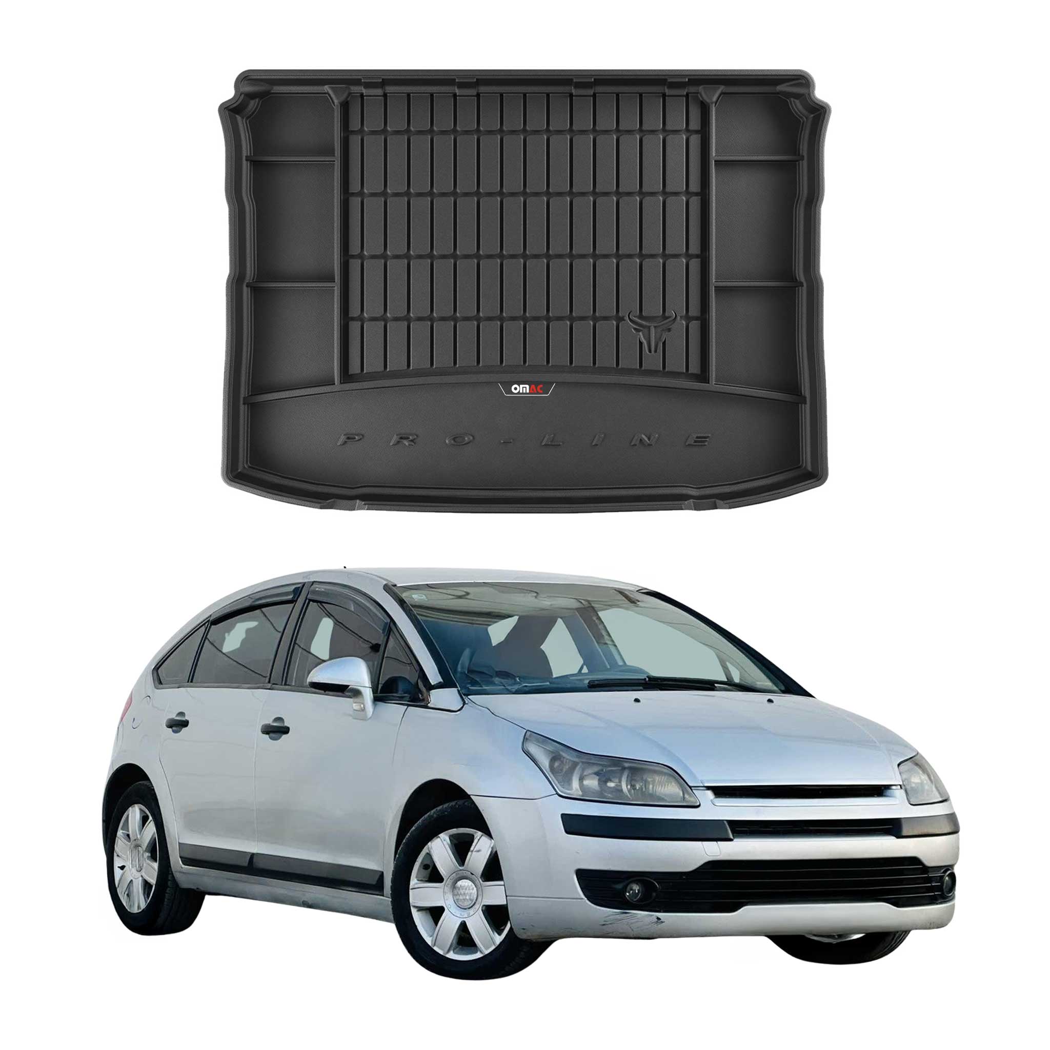 OMAC Gummi Kofferraumwanne für Citroen C4 2004-2010 TPE Laderaumwanne Schwarz