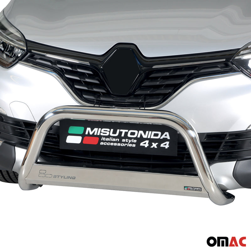 Frontbügel Frontschutzbügel für Renault Captur 2017-2019 ø63mm Stahl Silber