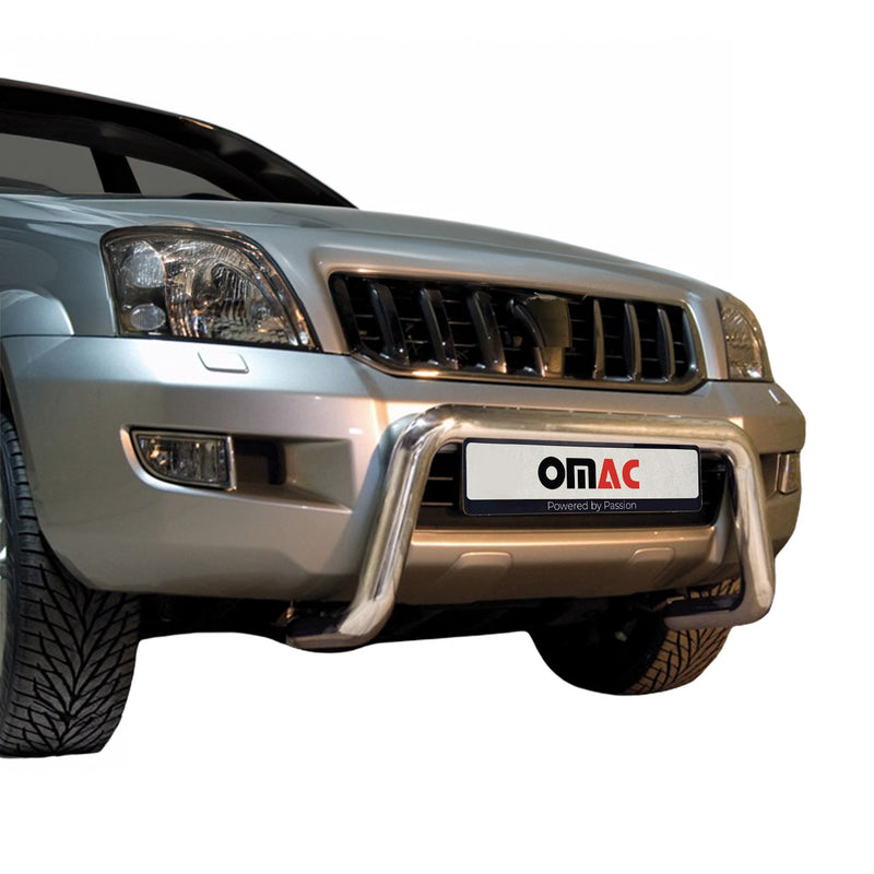 Stahl Frontbügel Frontschutzbügel für Toyota Land Cruiser 120 2003-09 ABE Silber