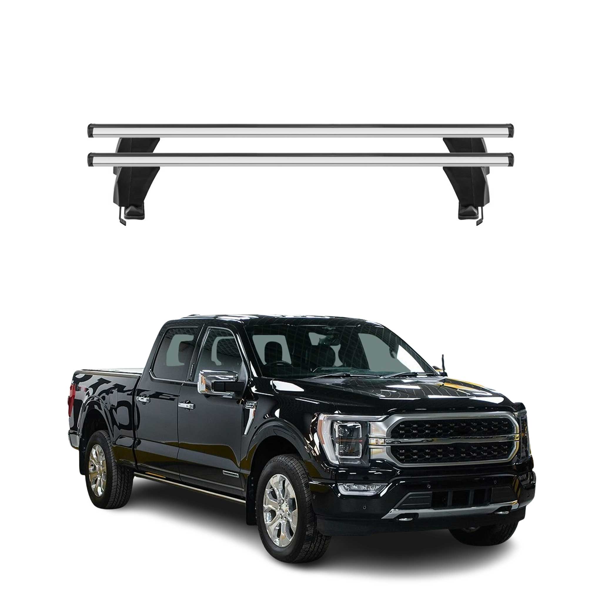 Menabo Dachträger für Ford F-150 Lightning Crew Cab Pick-up 2022-25 Alu Grau 2x