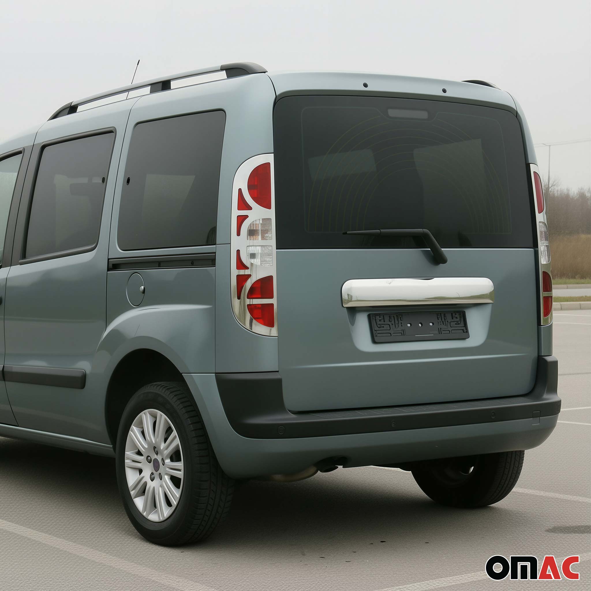 Rücklicht Leisten Heckleuchte für Fiat Doblo 2006-2010 L+R Edelstahl Chrom 2tlg