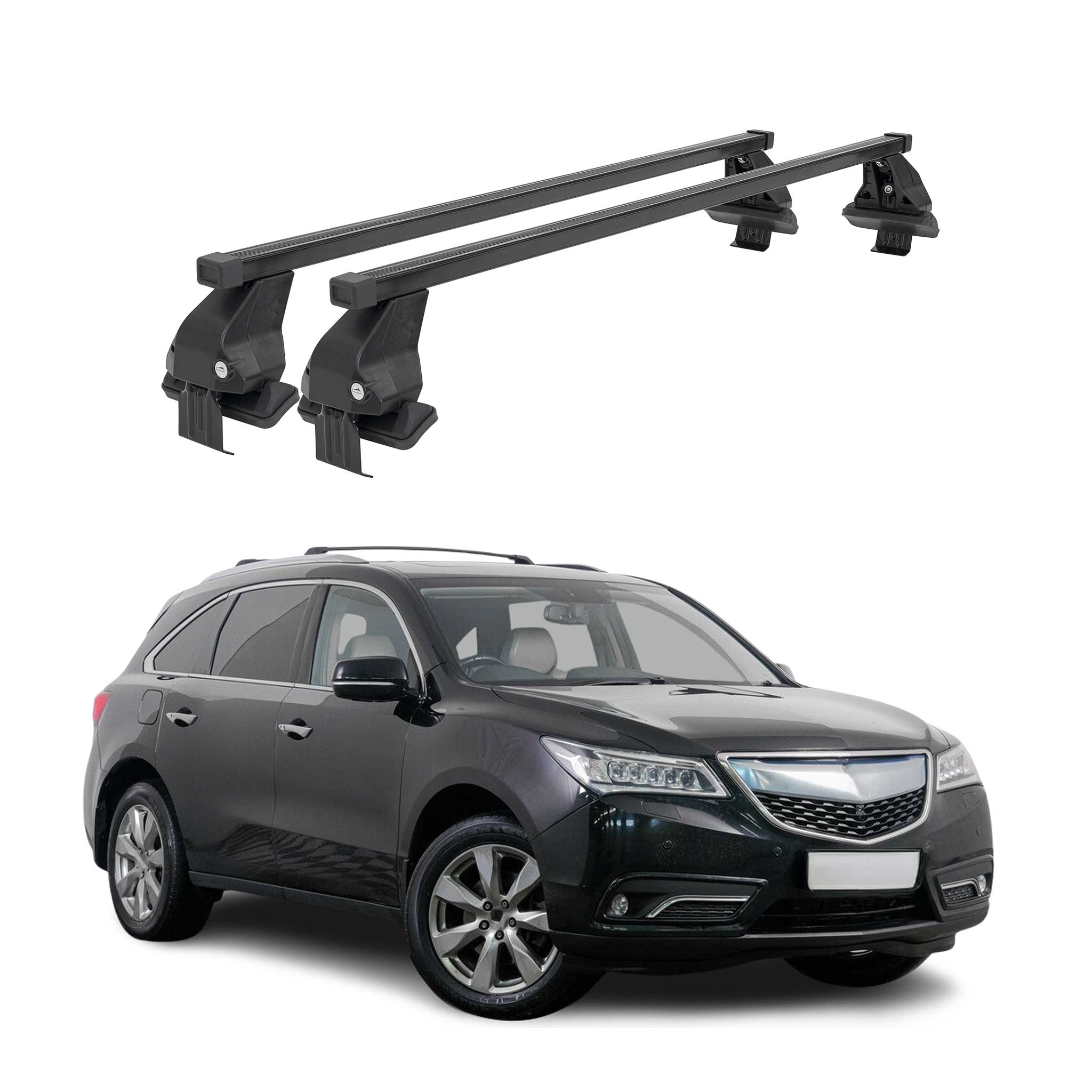 Menabo Dachträger Grundtäger für Acura MDX 2014-2020 50kg Stahl Schwarz 2 tlg