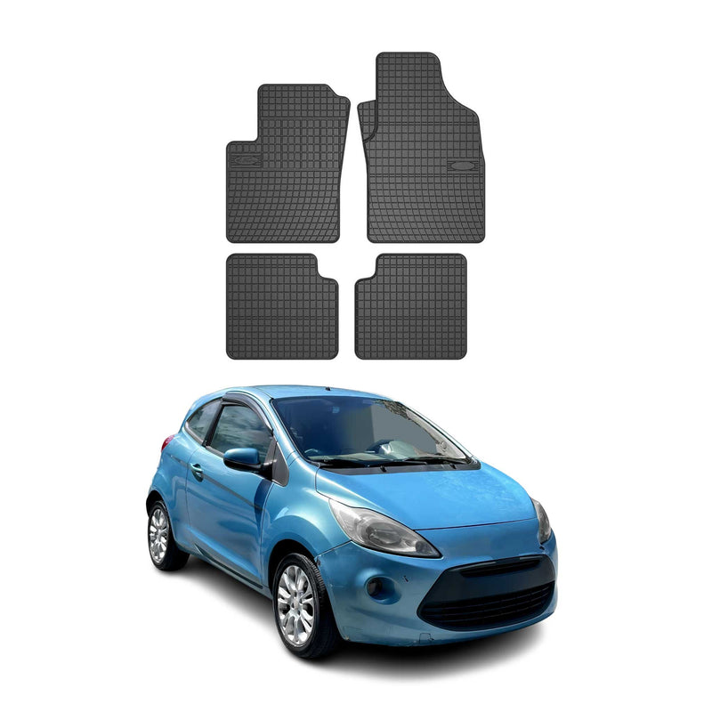 OMAC Gummi Fußmatten für Ford Ka 2008-2016 Automatten Gummi TPE Schwarz 4tlg