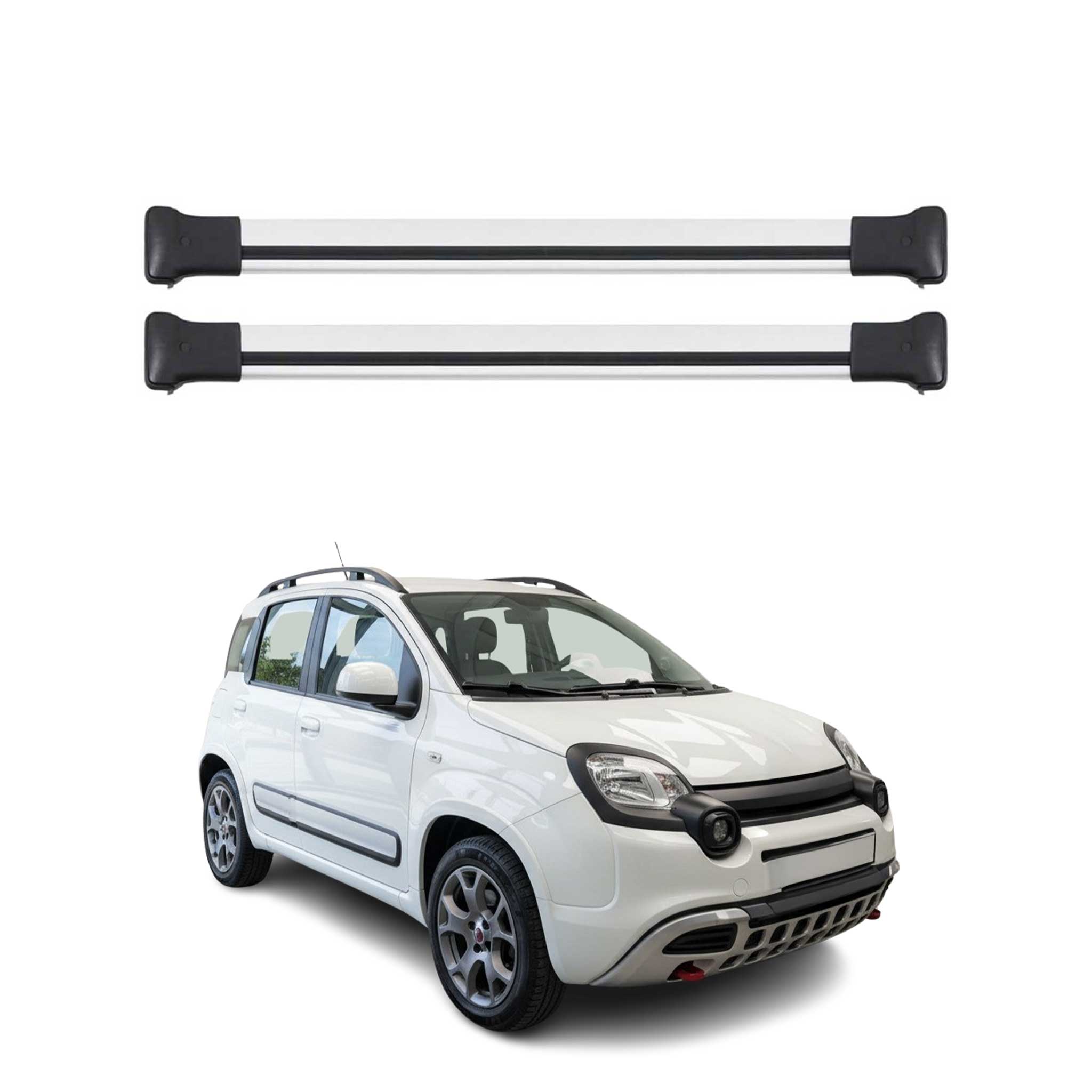 Dachträger Grundtäger für Fiat Panda Cross 2012-2026 75kg Aluminium Silber 2 tlg