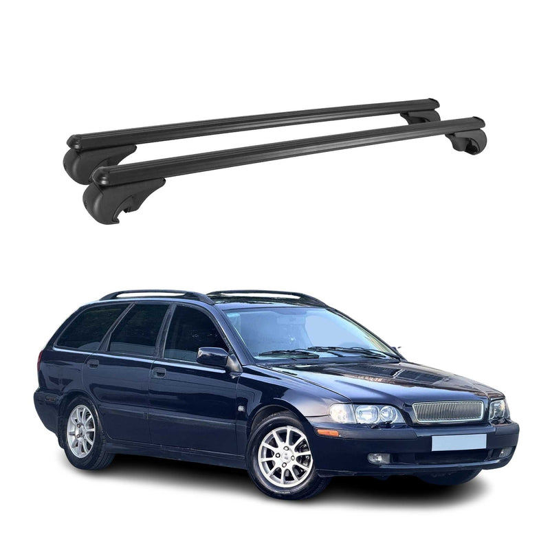 Dachträger Grundtäger für Volvo V40 Kombi 1995-2004 75kg Aluminium Schwarz 2 tlg