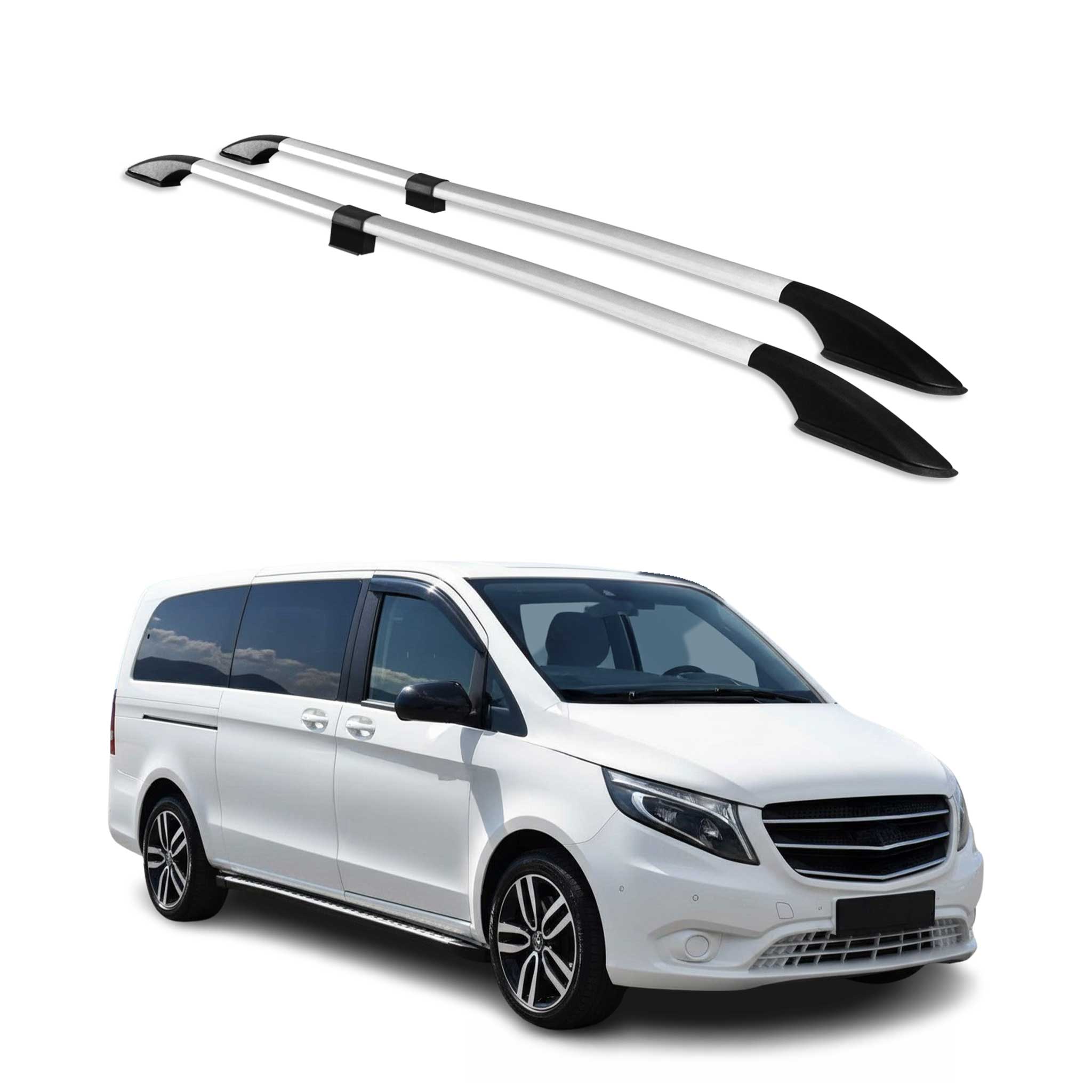 Dachreling für Mercedes Klasse W447 2014-2026 L3 Extra Langer RS Alu Grau