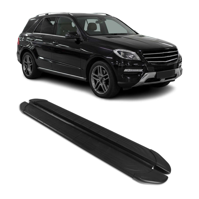 Trittbretter Seitenschweller für Mercedes M Klasse W166 2011-2019 Alu Schwarz