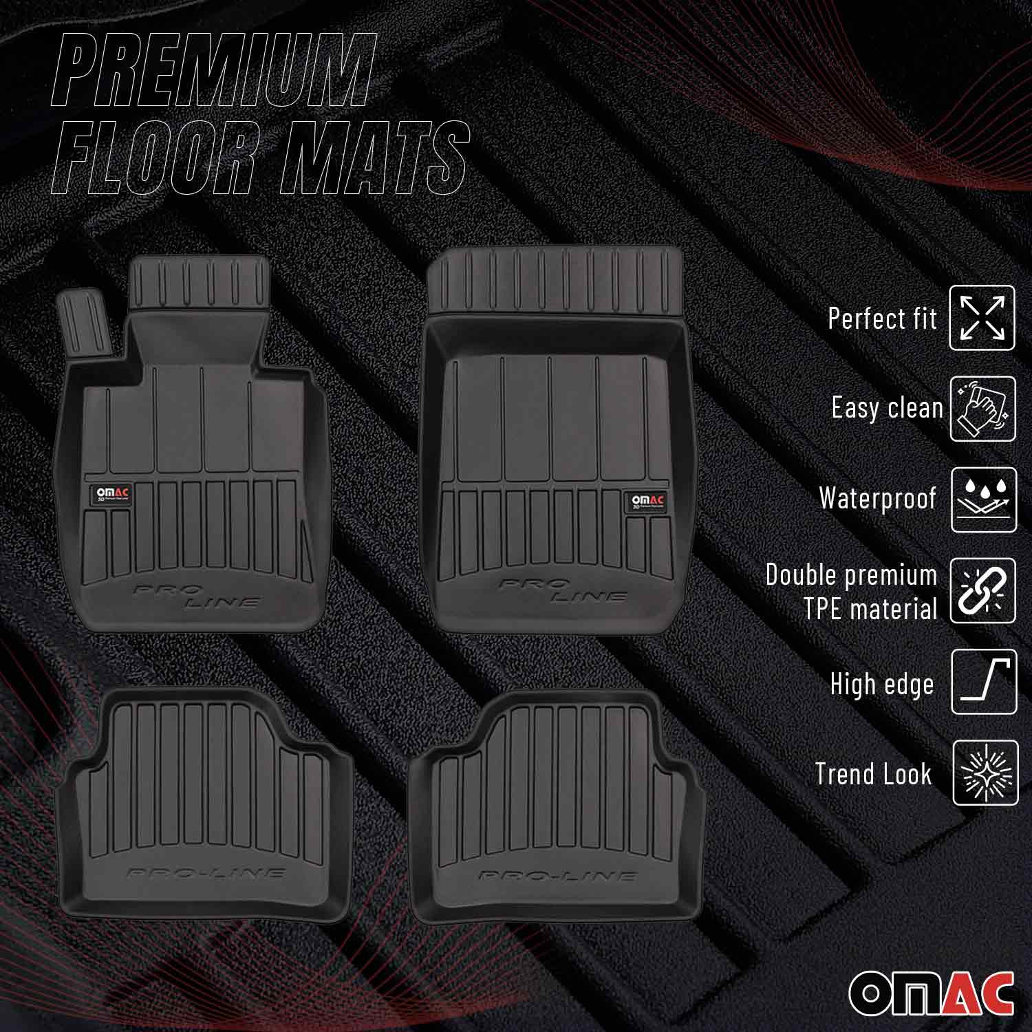 OMAC Gummi Fußmatten für BMW 3er Sedan Touring E90 E91 2004-2012 Premium TPE 4x