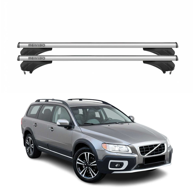Menabo Dachträger Grundtäger für Volvo XC70 P24 2007-2016 Aluminium Silber 2 tlg