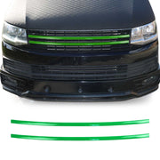 Kühlergrill Leisten Grillleisten für VW T6 Transporter 2015-19 Edelstahl Grün 2x