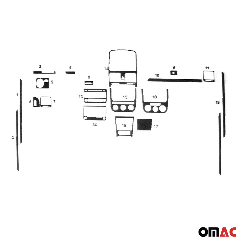 Innenraum Dekor Cockpit für VW Golf 2003-2008 Carbon Optik 19tlg