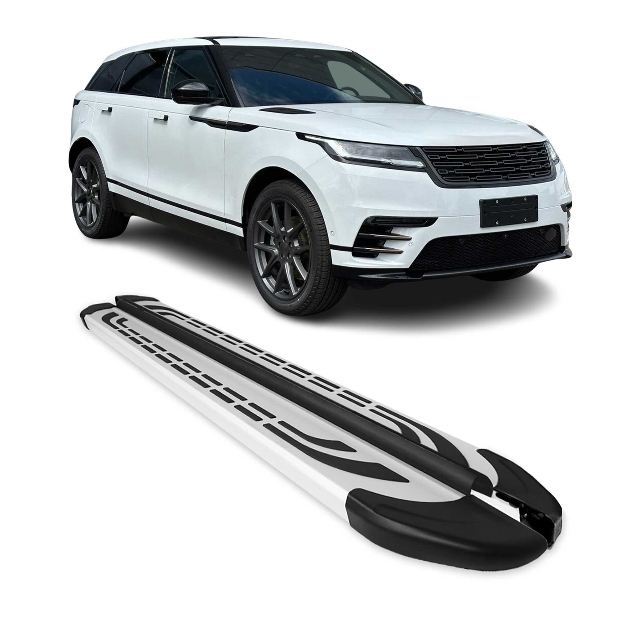 Trittbretter Seitenschweller für Range Rover Velar 2017-2026 Silber 2 tlg