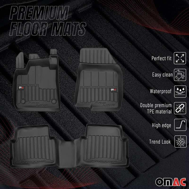 Fußmatten Gummimatten für Dacia Jogger 2021-2025 OMAC Premium 3D Schwarz TPE 3x