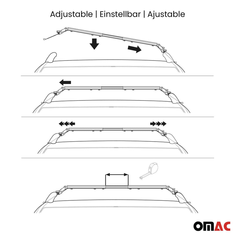 Dachträger für Toyota Land Cruiser J250 2024 TÜV Alu Silber 2 tlg