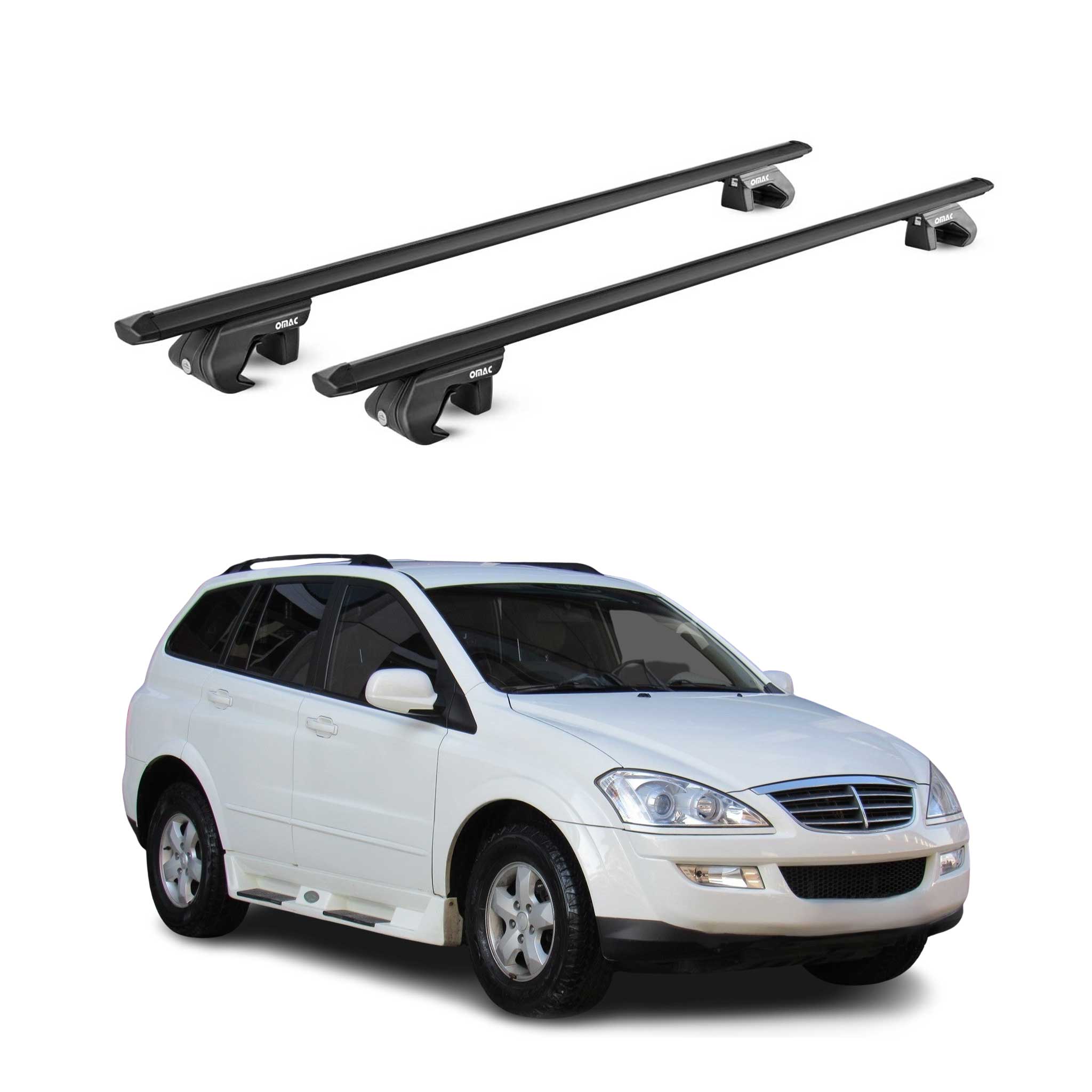 Dachträger Grundtäger für Ssangyong Kyron 2005-2014 5 tür 90kg Alu Schwarz ABE