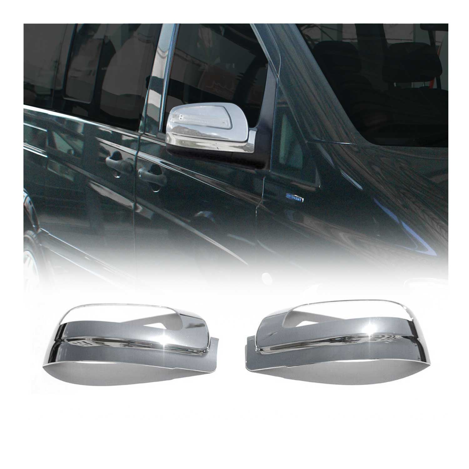 Spiegelkappen Spiegelabdeckung für Mercedes Vito W639 2010-2014 mit Signal Chrom