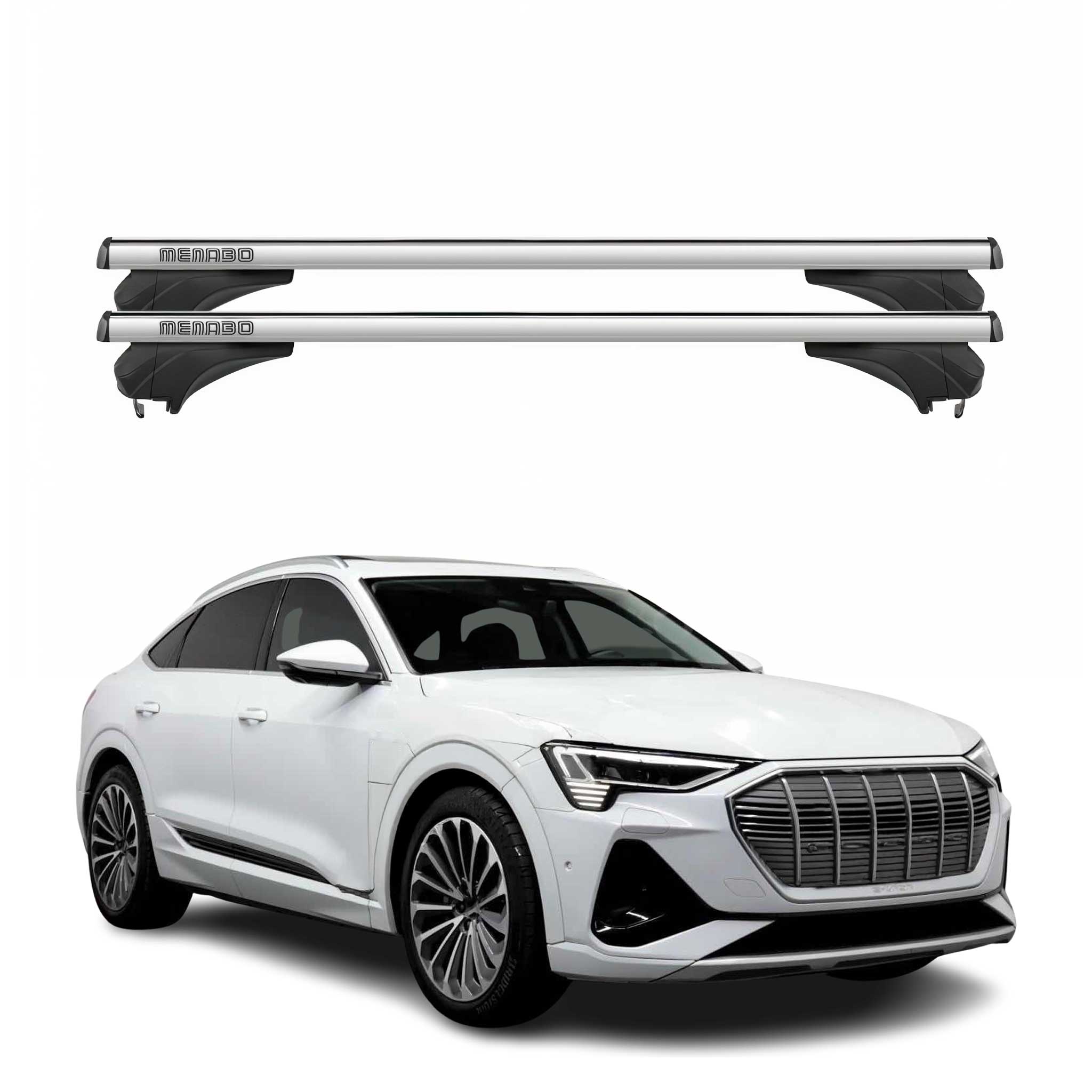 Menabo Dachträger Grundtäger für Audi Q8 E-Tron 2022-2026 Aluminium Silber 2 tlg