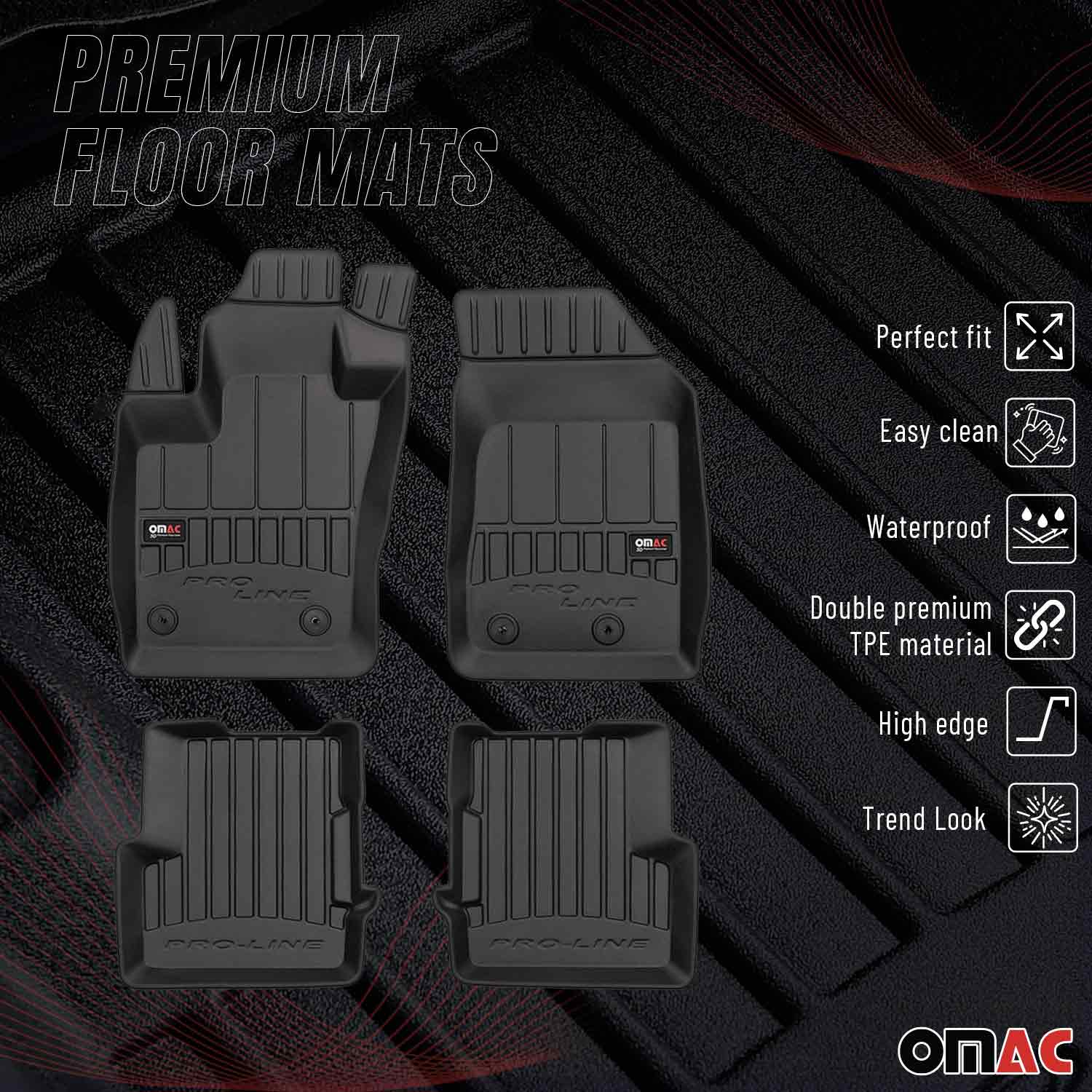 OMAC Gummi Fußmatten für Jeep Renegade 2014-2024 Premium TPE Gummi Schwarz 4x