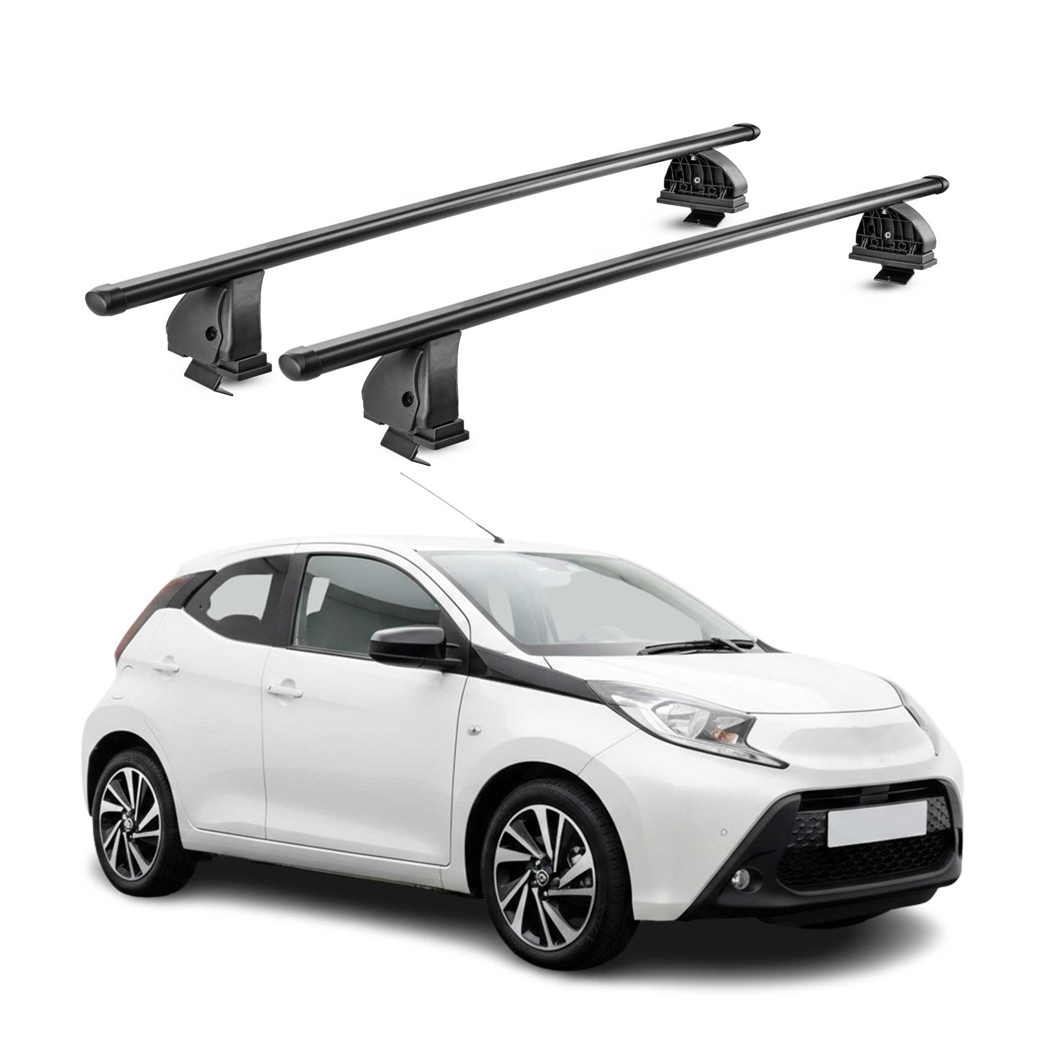 Stahl Dachträger für Toyota Aygo X 2022-2026 TÜV Abschließbar 2tlg Schwarz