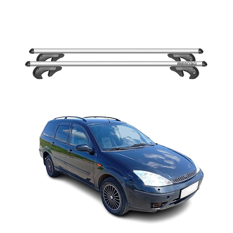 Menabo Dachträger Grundtäger für Ford Focus Kombi 1998-2005 90kg Alu Silber 2x
