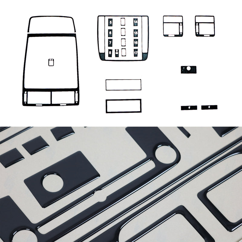 Innenraum Dekor Cockpit für Seat Alhambra 1995-2004 Piano Schwarz Optik 25tlg