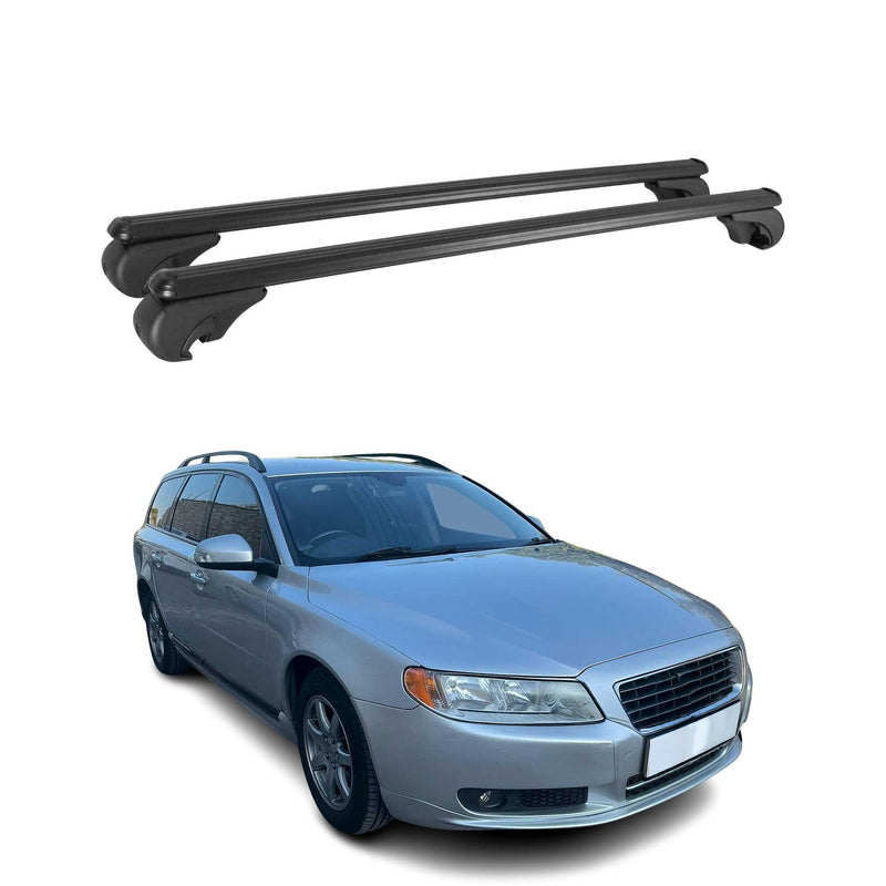 Dachträger für Volvo V70 2007-2020 Gepäckträger Grundträger Aluminium Schwarz 2x