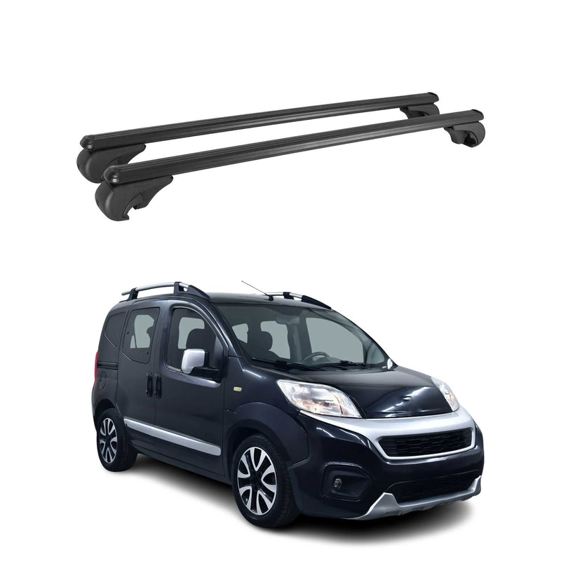 Dachträger für Fiat Fiorino Qubo Bipper Nemo Gepäckträger Aluminium Schwarz 2x