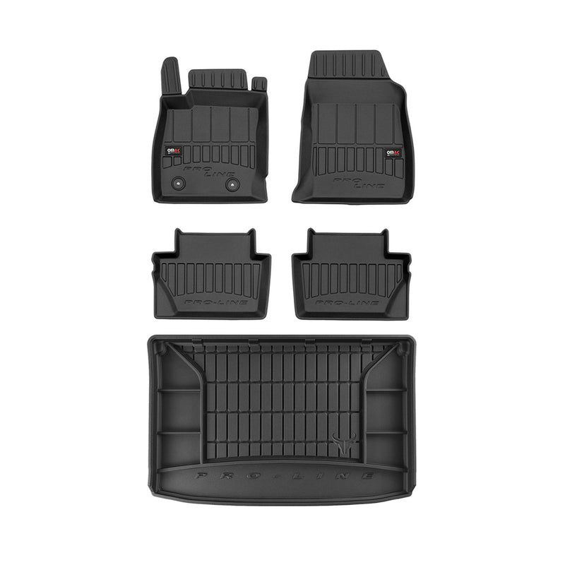 OMAC Fußmatten & Kofferraumwanne Set für Ford Ecosport 2017-2024 Obere Gummi 5x