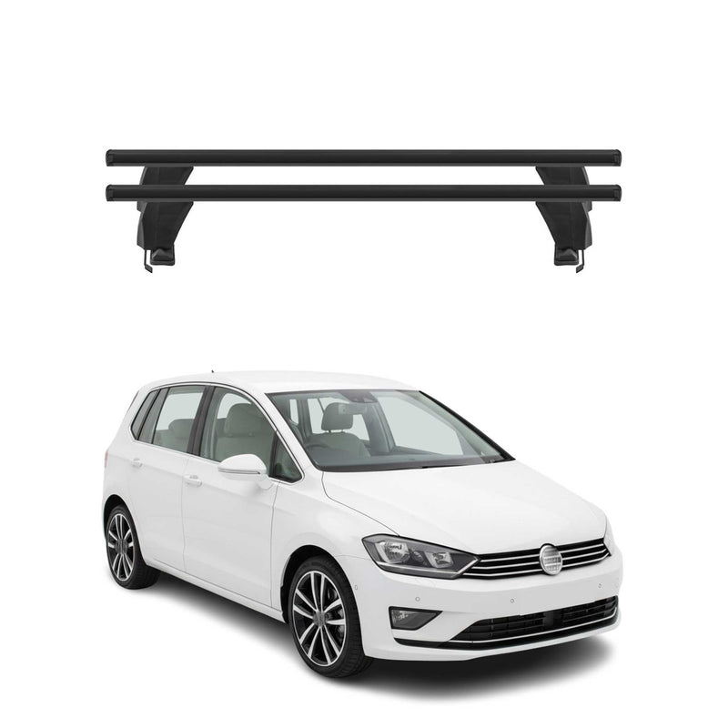 Menabo Dachträger Grundtäger für VW Golf Sportsvan 2014-2020 50kg Alu Schwarz 2x