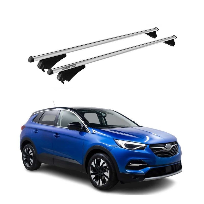 Menabo Dachträger Grundtäger für Opel Grandland X 2017-2021 75kg Alu Silber 2x