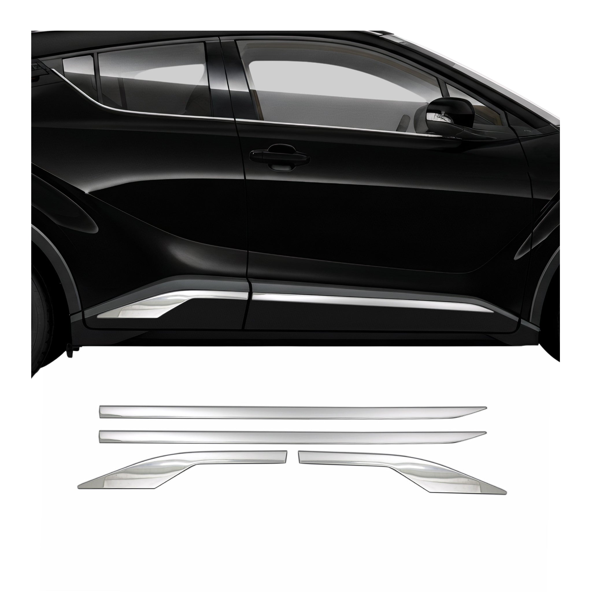 Seitentürleiste Türleisten Türschutzleiste für Toyota C-HR 2016-2023 Chrom 4x