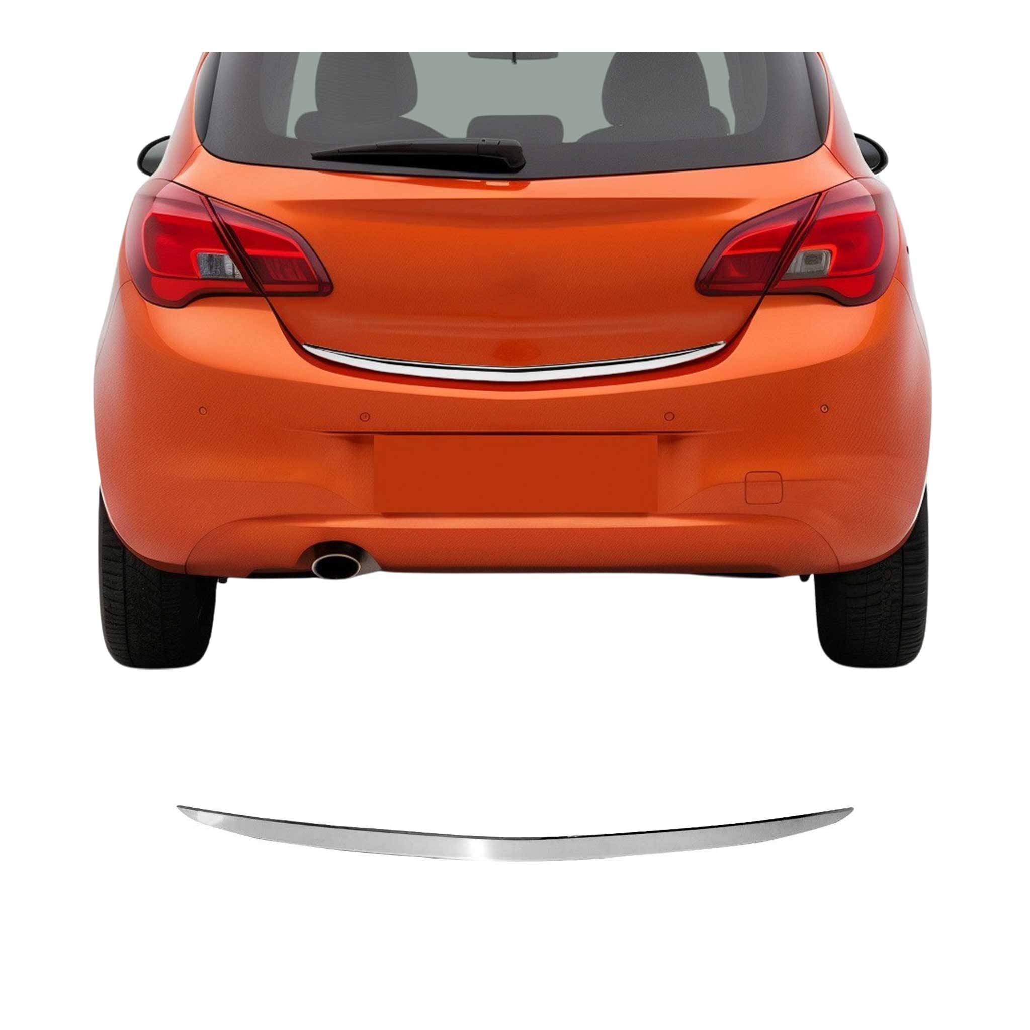 Kofferraumleiste Heckleiste für Opel Corsa D 2006-2014 Untere Chrom Edelstahl