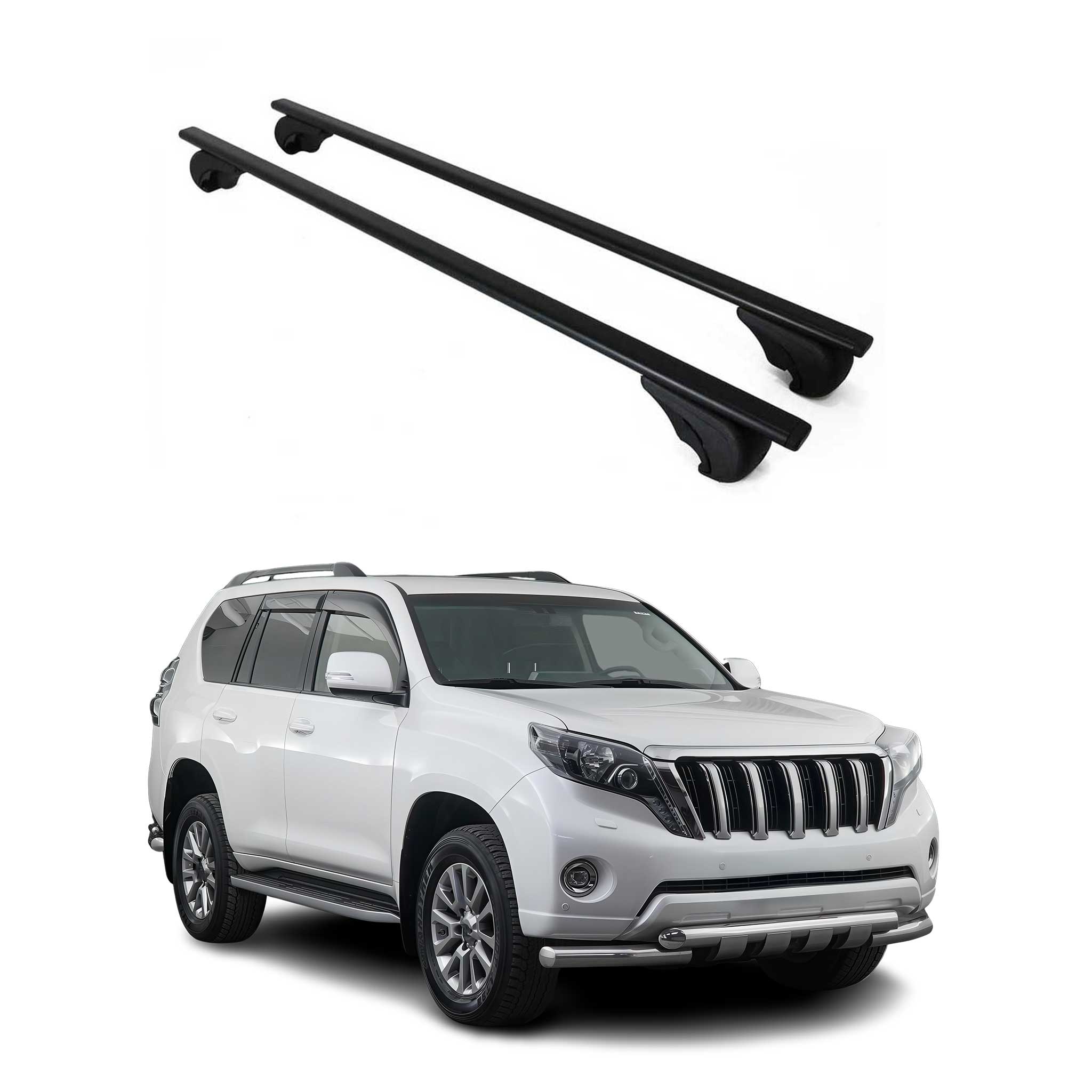 Dachträger Grundtäger für Toyota Land Cruiser 1990-2026 75kg Metall Schwarz 2x