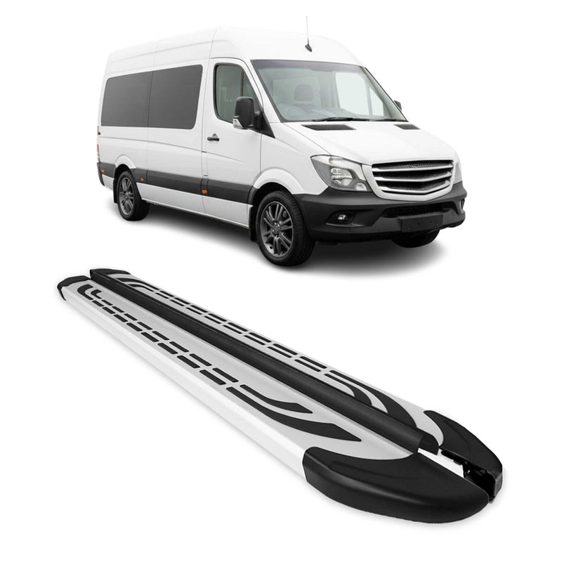 Trittbretter Seitenschweller für Mercedes Sprinter W906 2006-2018 L2 Mittel Alu