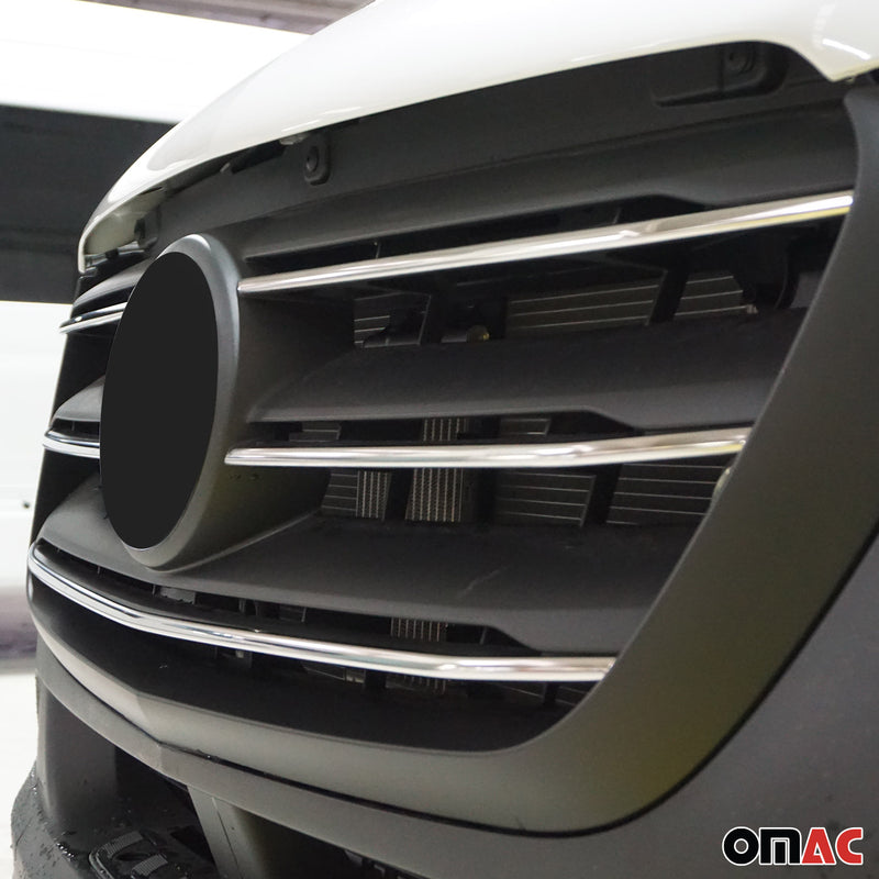 Kühlergrill Leiste Grillleisten für Mercedes Sprinter 907 910 2018-2025 Chrom 5x