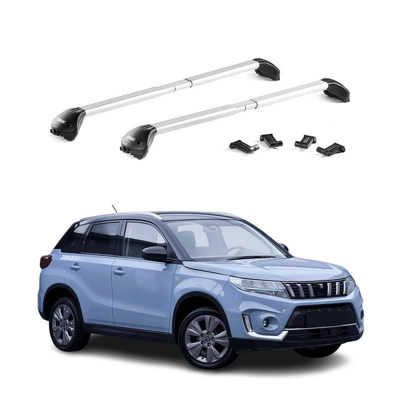 Dachträger Grundtäger für Suzuki Vitara mk4 2015-2025 100kg Alu Silber 2 tlg ABE