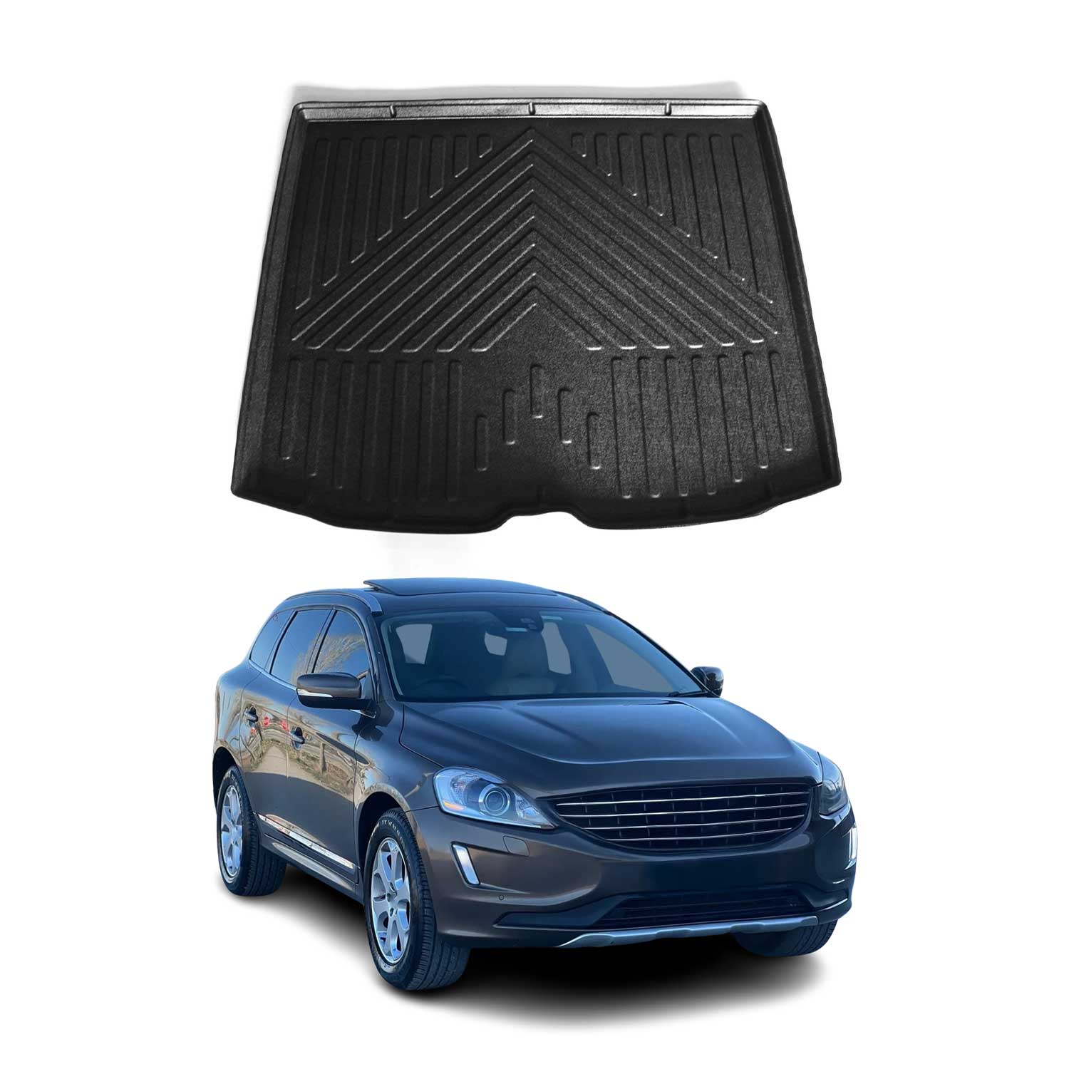 Kofferraumwanne Laderaumwanne für Volvo XC60 2009-2021 TPE Gummi Schwarz